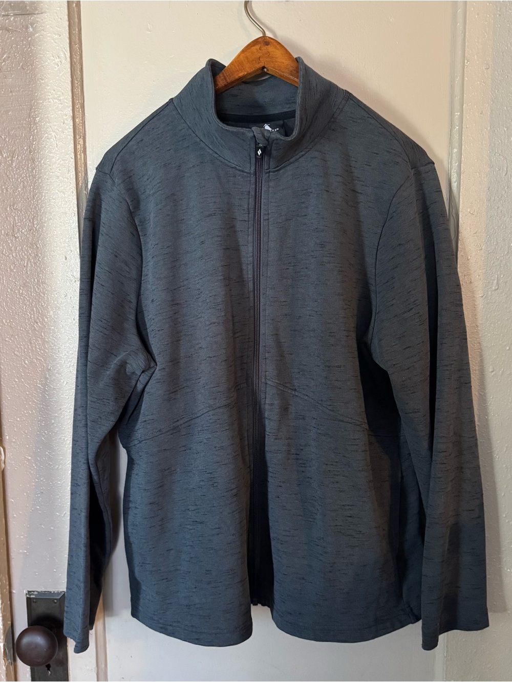 Skechers Womens XXL Full-Zip Heather Charcoal Athletic Sweater Jacket